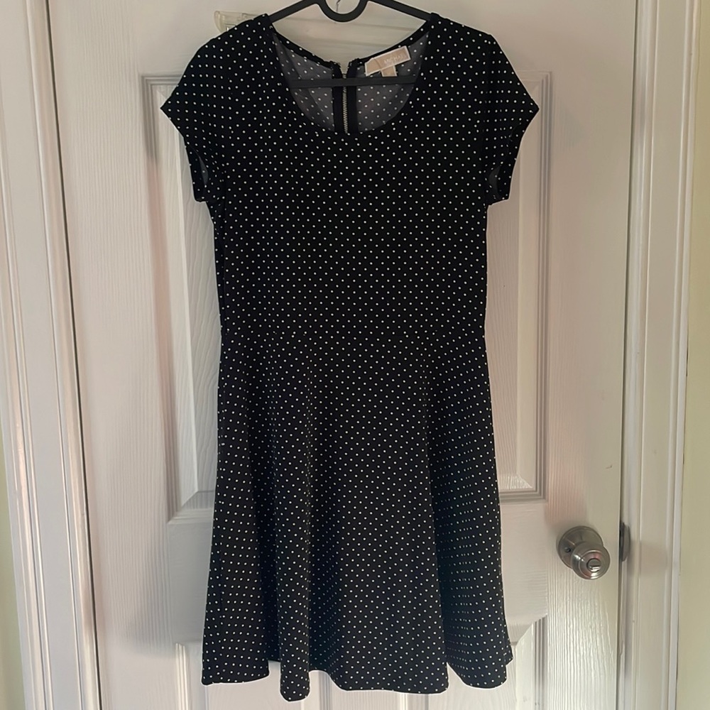 MK black polka dot A-line dress